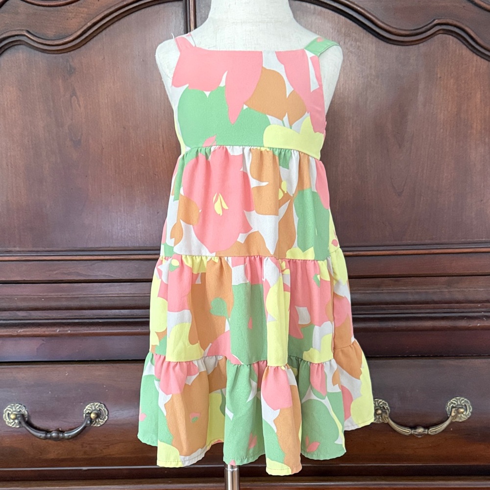 Social Standard by Sanctuary Tiered Abstract Floral Dress 3T